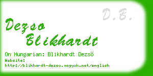 dezso blikhardt business card