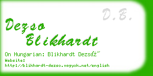 dezso blikhardt business card